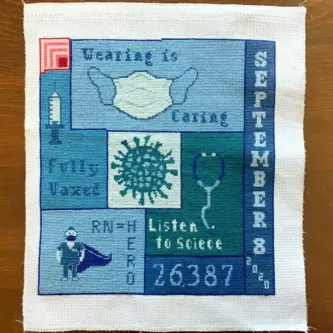 September 8, 2020. Stitched by Carolyn and her granddaughters