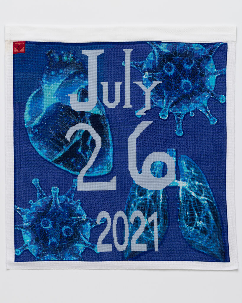 Cross stitch embroidery with 